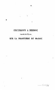 HST ET DOC- GGL EXCURSION A SEBDOU PAR L ABBE BARGES 1868